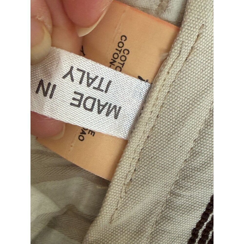 EM'S of Mason's Beige Cotton  Straight-Leg Pants Italy Casual Classic 34/40/33 - Picture 9 of 12